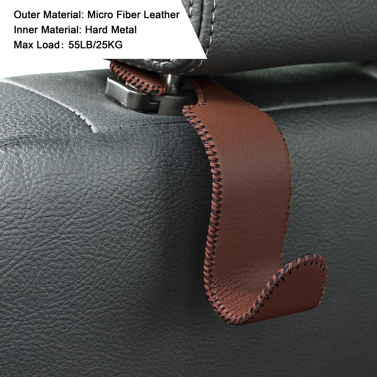 4-Pack Car Headrest Hooks Holds 55lbs Seat Storage Organizer for Bags Jansha Store
