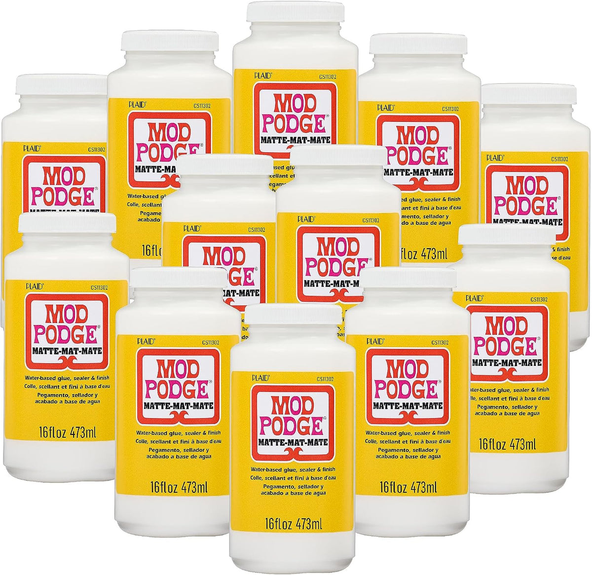 Mod Podge CS11302B Waterbase Sealer, Glue and Finish, 16 oz, Matte- (Pack of 12) Jansha Store