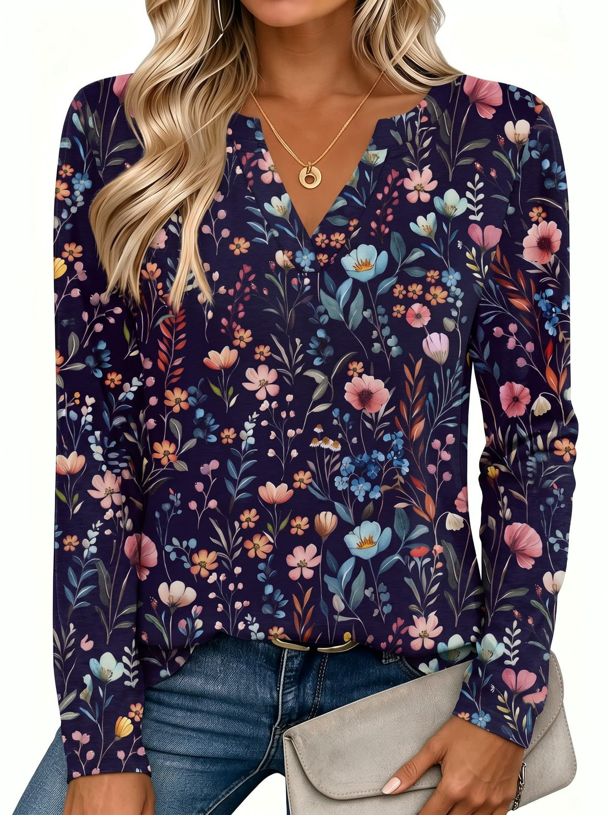 Zeagoo Womens Tops Long Sleeve V Neck Tee Shirts Cute Dressy Casual Jansha Store