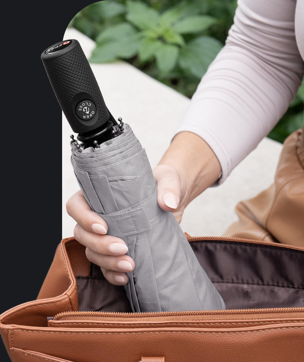 Windproof Travel Umbrella - Compact & Withstands Winds up to 100MPH, Strongest Premium Auto Folding Umbrella for Rain and Sun - Durable, Light & Portable for Women & Men, Fits Backpack & Cars Jansha Store