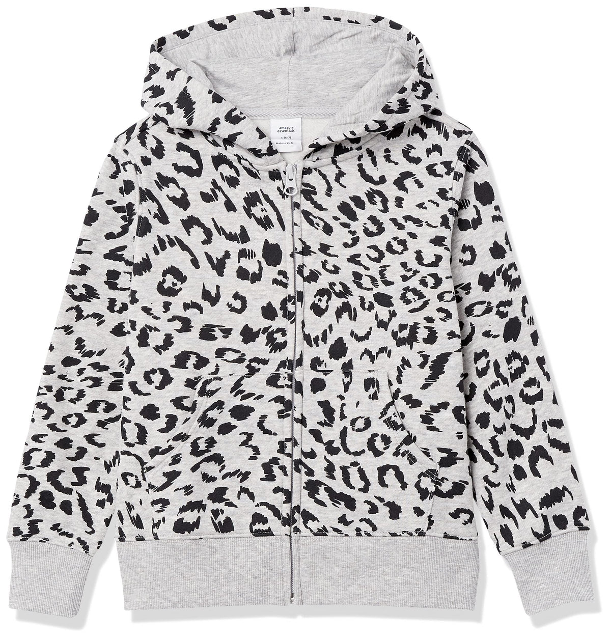 Amazon Essentials Girls and Toddlers' Fleece Zip-Up Hooded Sweatshirt with Lined Hood and Rib Knit Detail Jansha Store