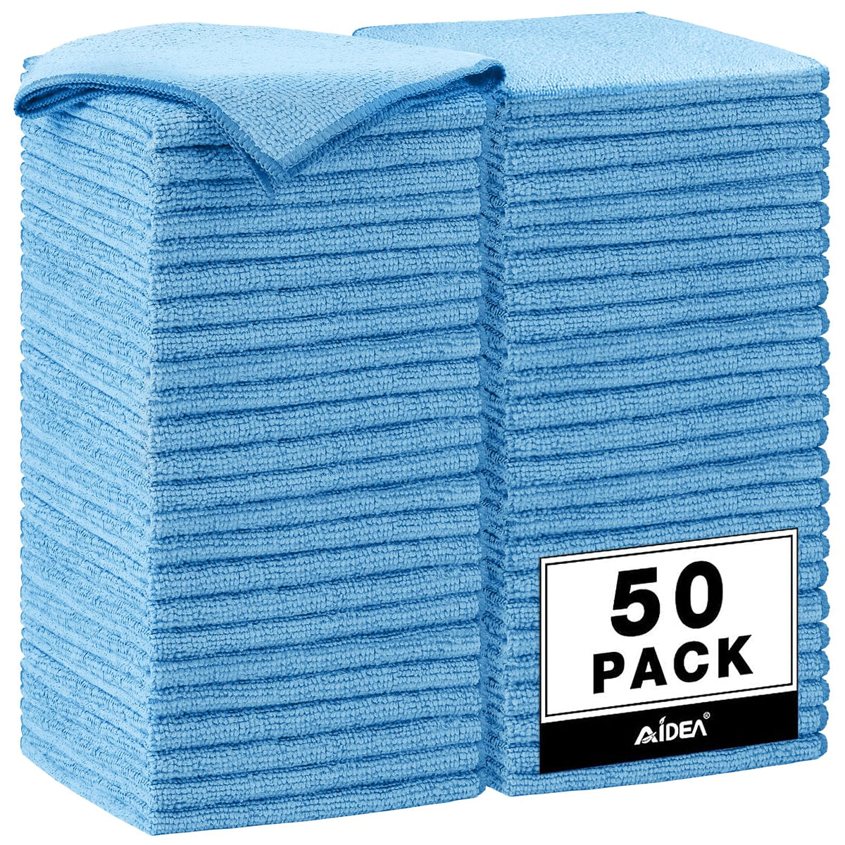 AIDEA Microfiber Cleaning Cloth-50PK, Microfiber Towels for Cars, 12"×12" Jansha Store