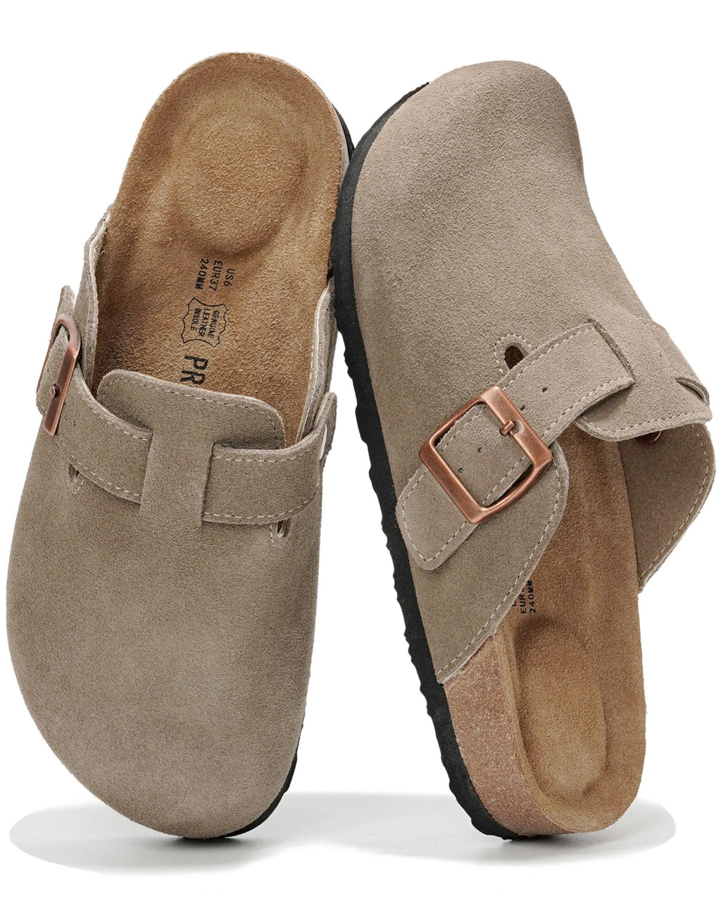 Project Cloud 100% Genuine Leather Womens Cork Footbed Clogs for Women Jansha Store