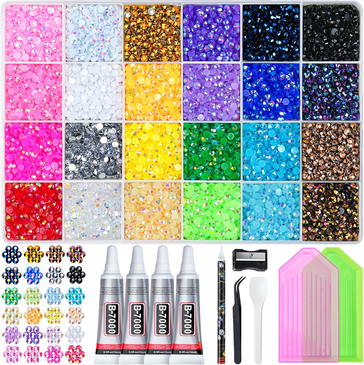 40000 Pcs Resin Jelly Rhinestones for Bedazzling, All-in-One Kit Jansha Store