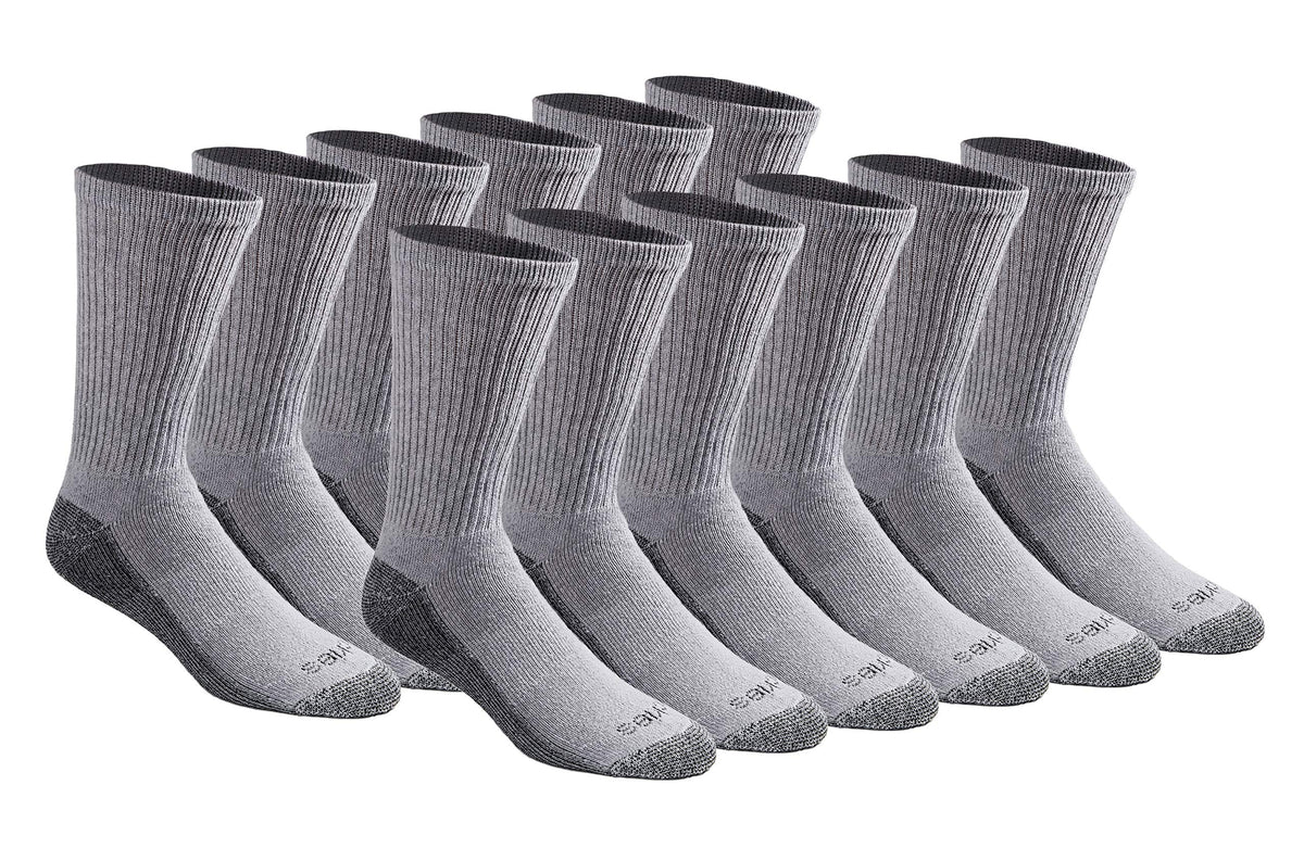 Side view of Dickies Dri-tech crew sock highlighting cushioned sole and reinforced heel
