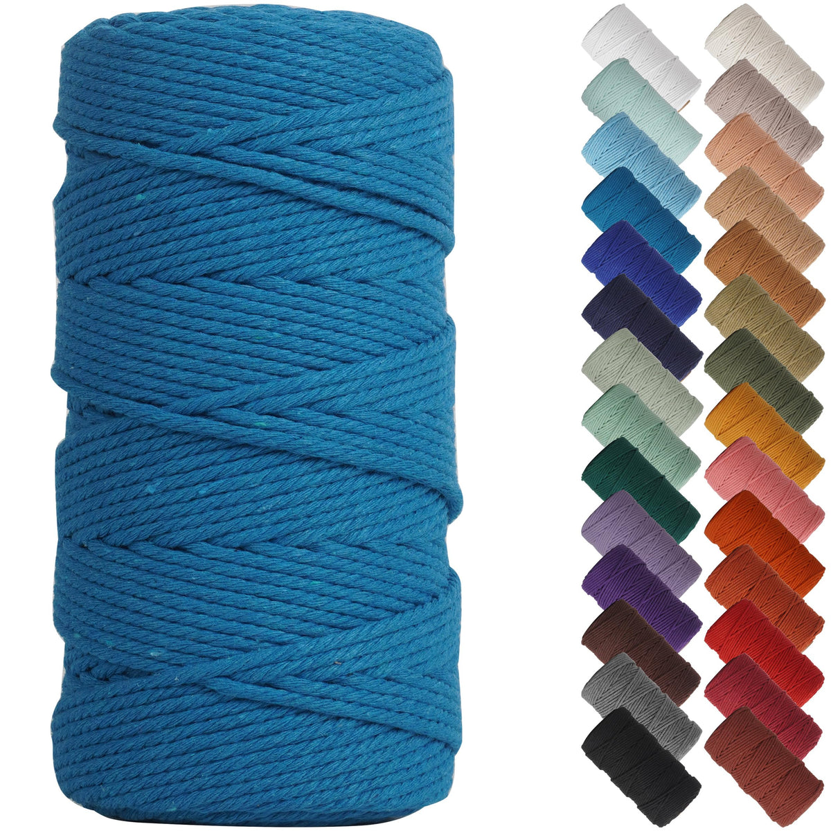 NOANTA Baby Blue Macrame Cord 3mm x 109yards, Cotton Rope Macrame Yarn Jansha Store
