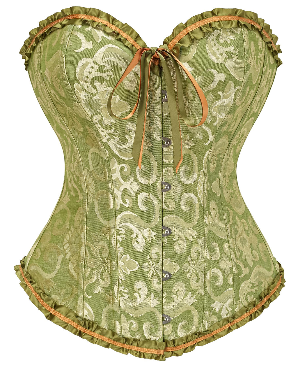Overbust corset top shown from above highlighting the bust cups and neckline