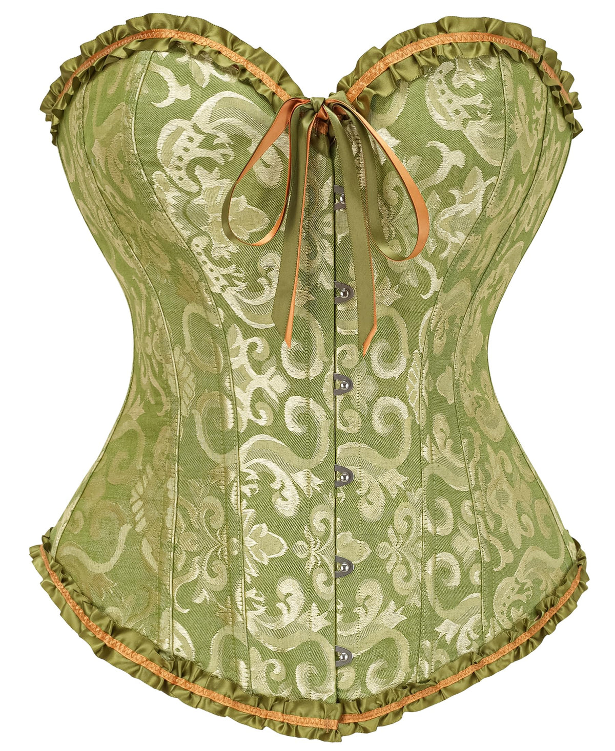 Overbust corset top shown from above highlighting the bust cups and neckline