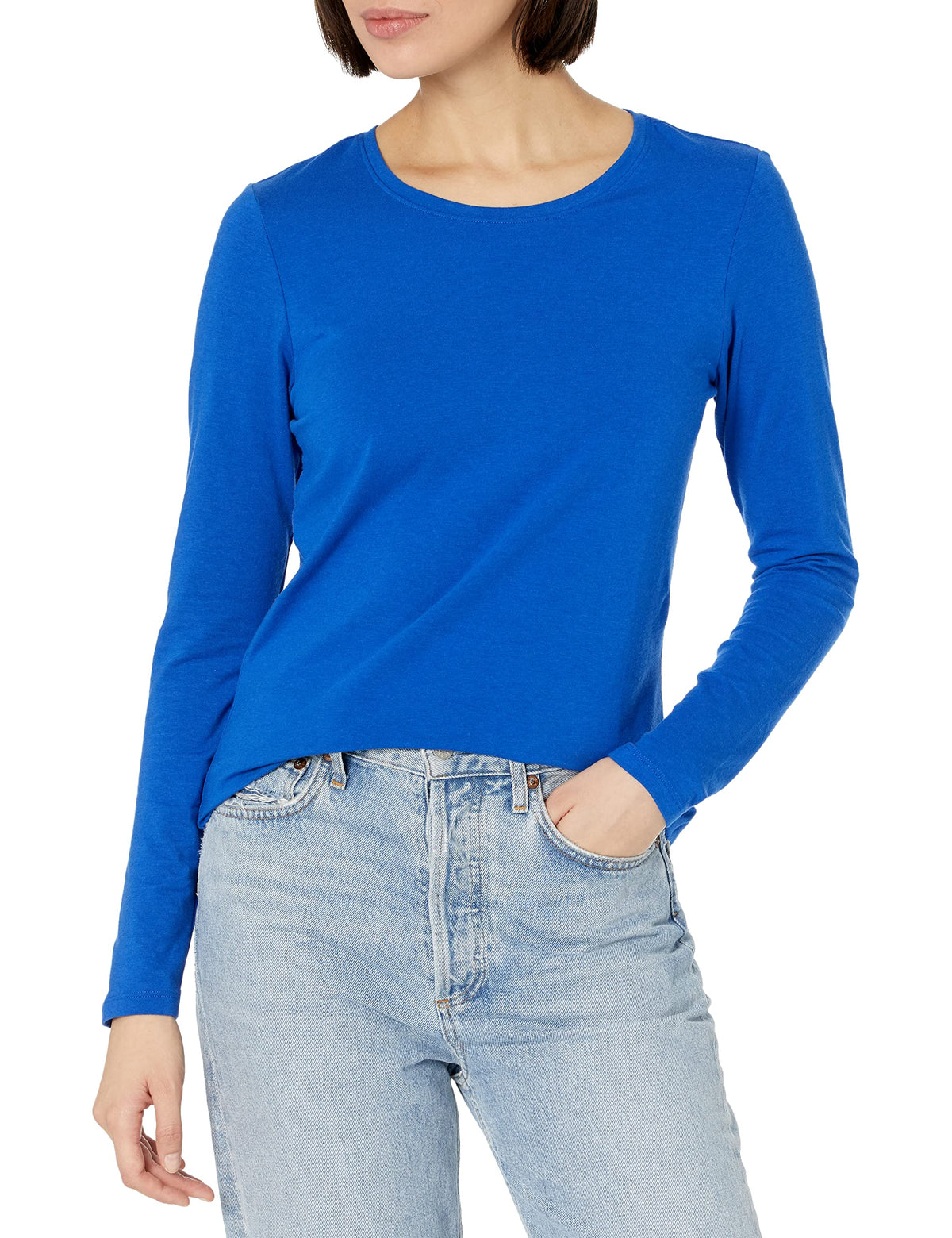Amazon Essentials Women's Regular-Fit Long-Sleeve Crewneck T-Shirt Jansha Store