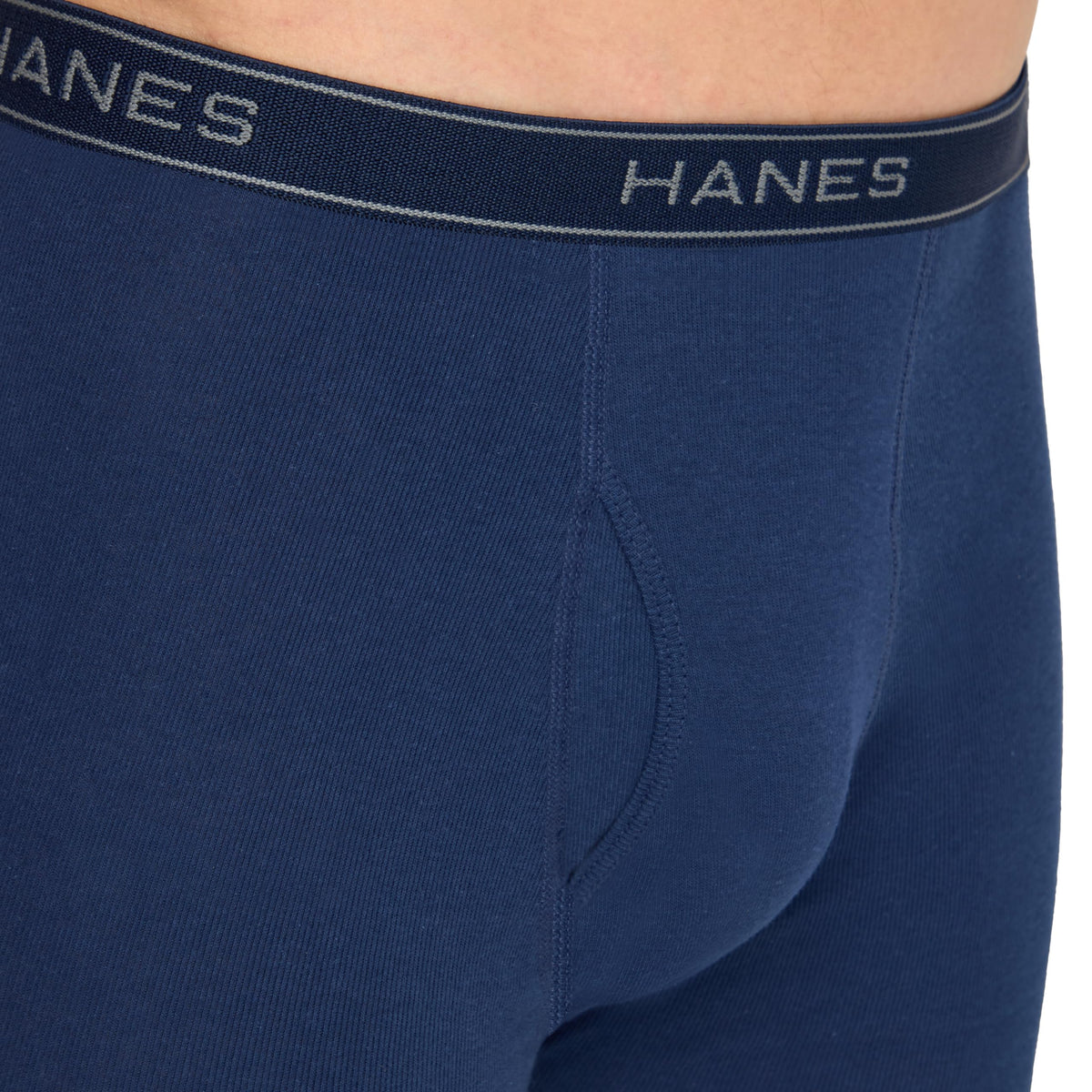 Men's boxer briefs pack arranged in a row, showing each pair in the set
