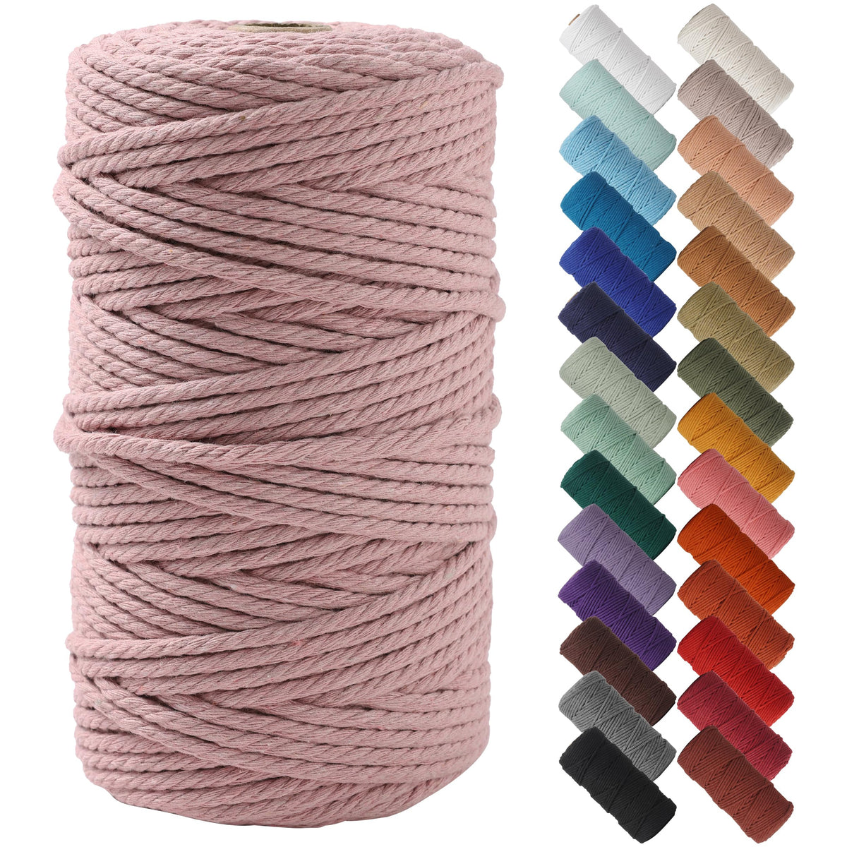 NOANTA Baby Blue Macrame Cord 3mm x 109yards, Cotton Rope Macrame Yarn Jansha Store