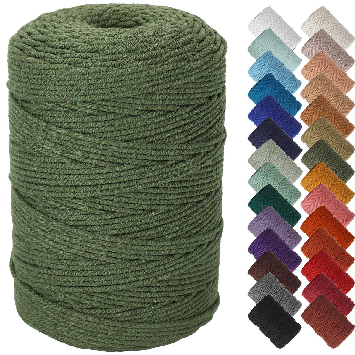 NOANTA Baby Blue Macrame Cord 3mm x 109yards, Cotton Rope Macrame Yarn Jansha Store