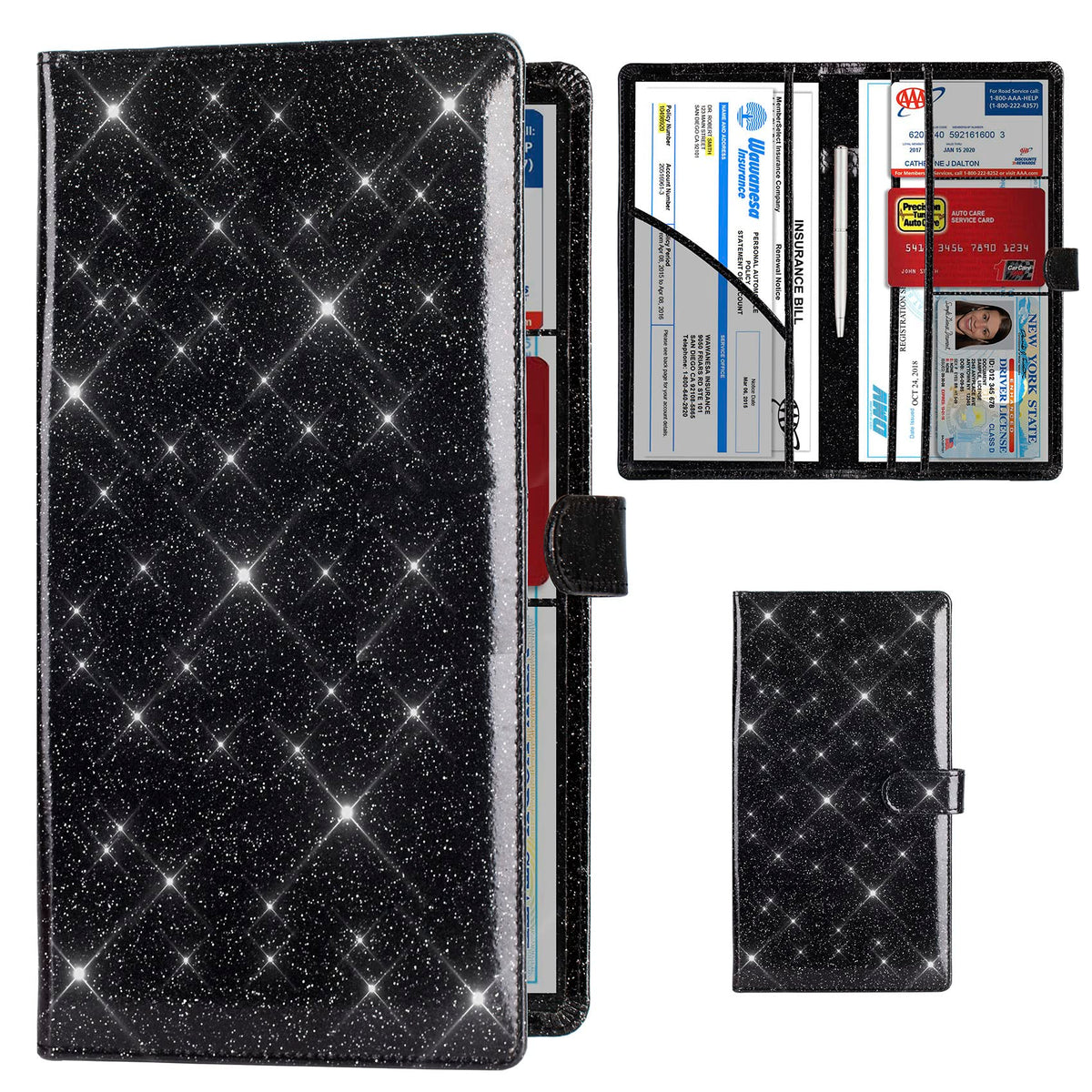 TOURSUIT Car Registration and Insurance Card Holder, Marble Black Jansha Store