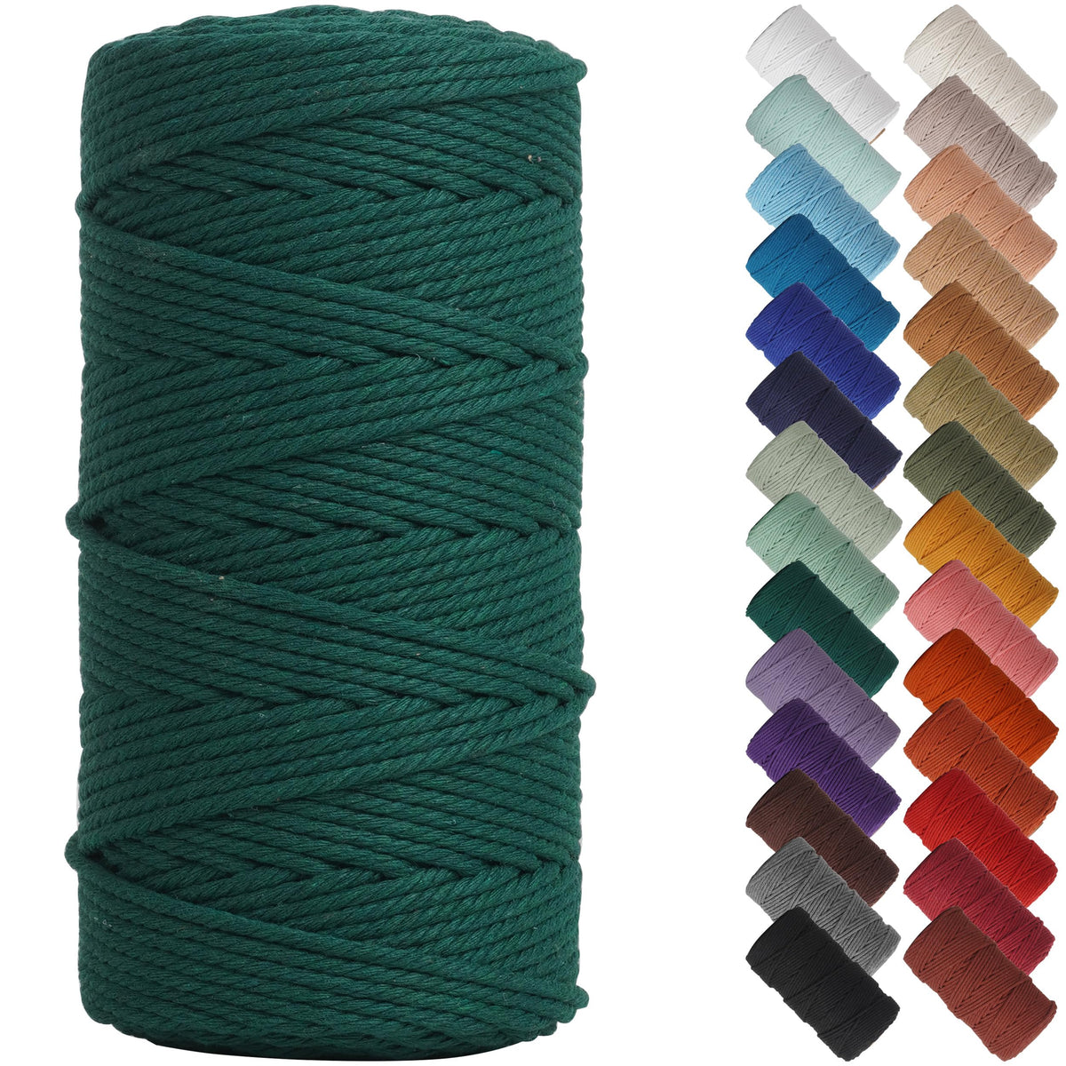 NOANTA Baby Blue Macrame Cord 3mm x 109yards, Cotton Rope Macrame Yarn Jansha Store