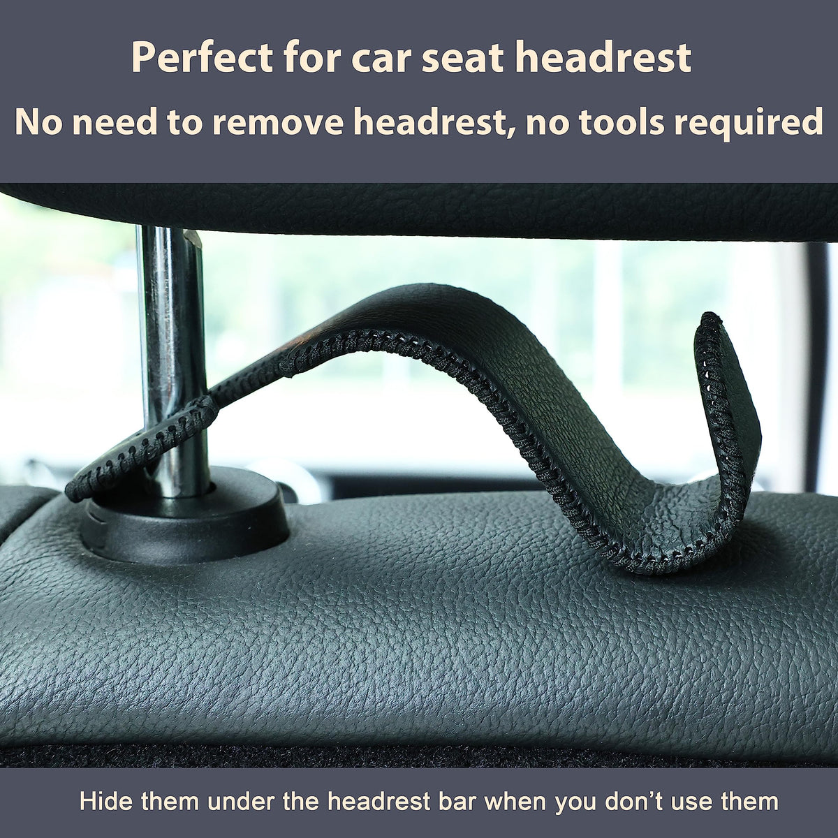 4-Pack Car Headrest Hooks Holds 55lbs Seat Storage Organizer for Bags Jansha Store