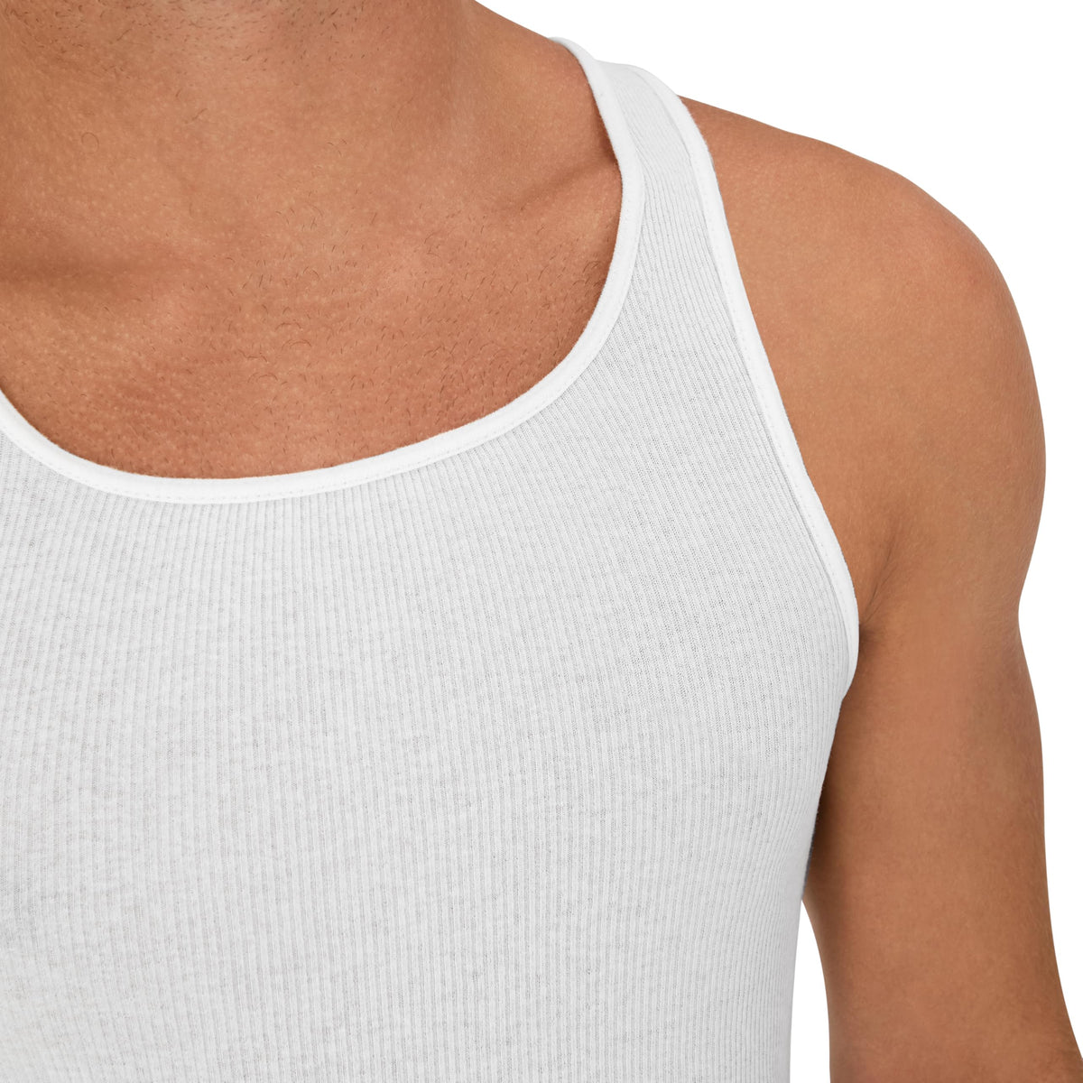 Hanes Men's Tank Undershirt Pack, Cotton Tank Undershirt, Moisture-Wicking, Breathable, White or Grey/Black, Multi-Pack Jansha Store