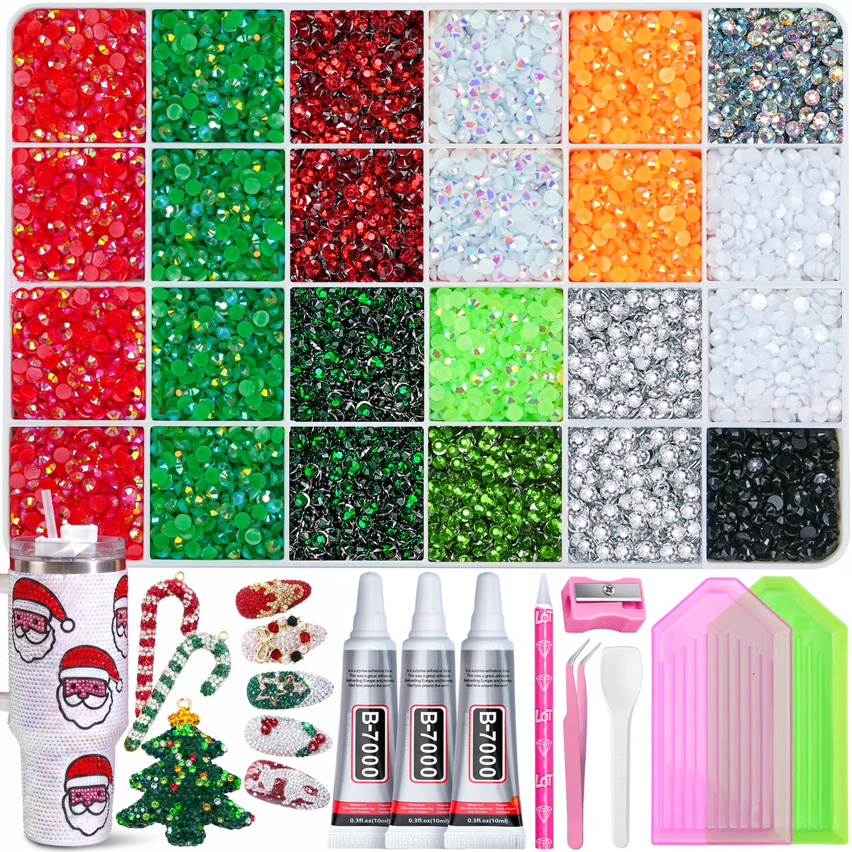40000 Pcs Resin Jelly Rhinestones for Bedazzling, All-in-One Kit Jansha Store