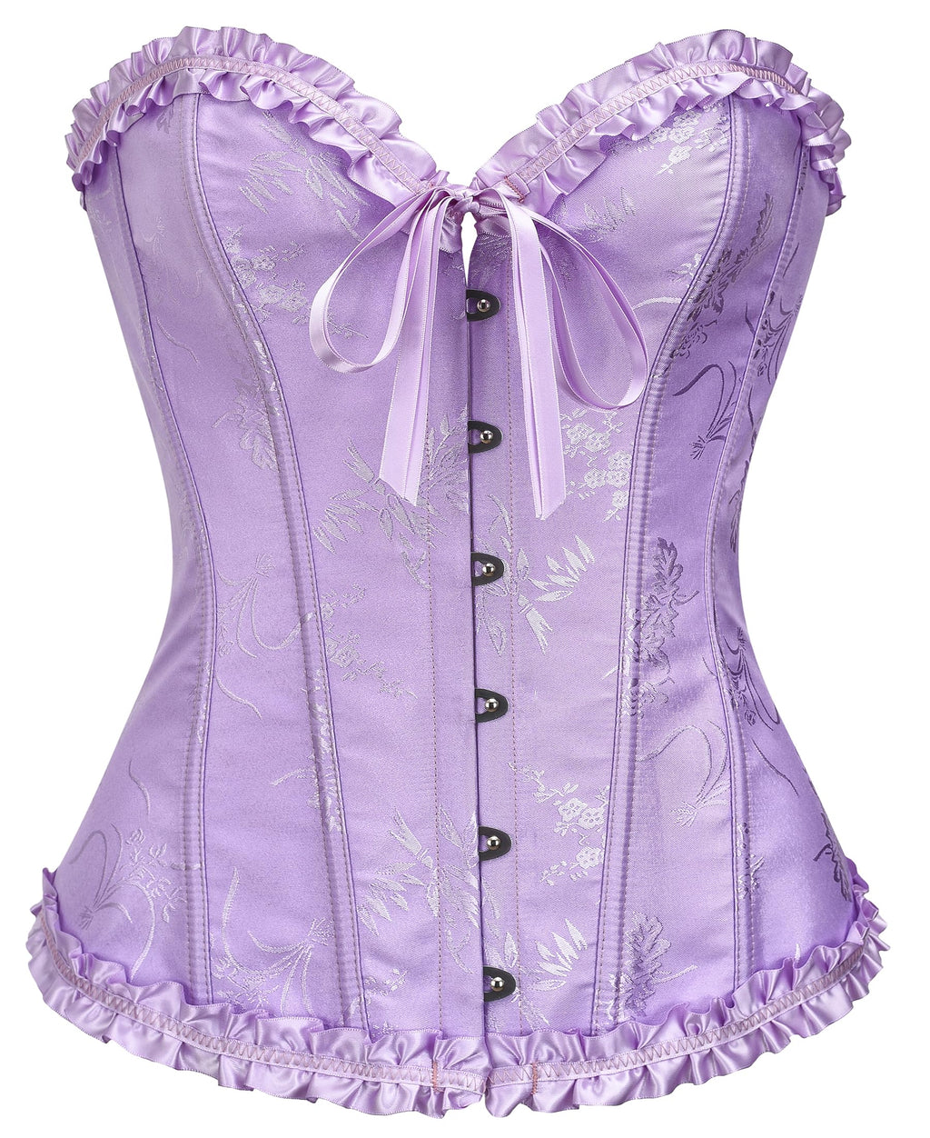 Close-up of the corset top's hem edge and lower boning tips
