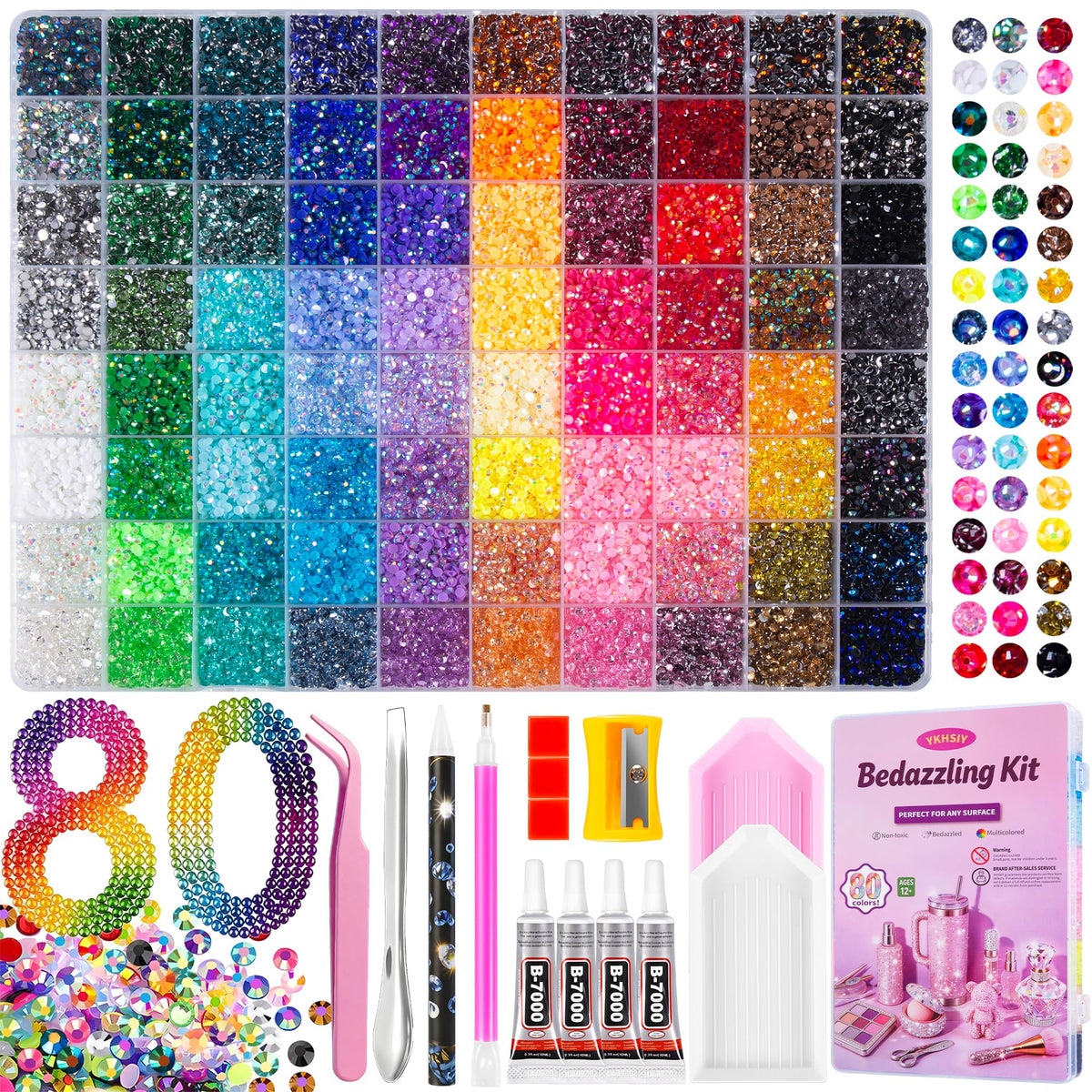 Bedazzling Kit 48000Pcs 60 Colors 3mm Resin Jelly Rhinestones - Diamond Art Jansha Store