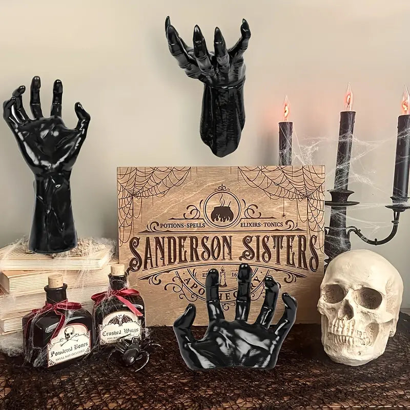 3-Pack Devil Hand Candle Holders with LED Tealights - Wall Decor-1