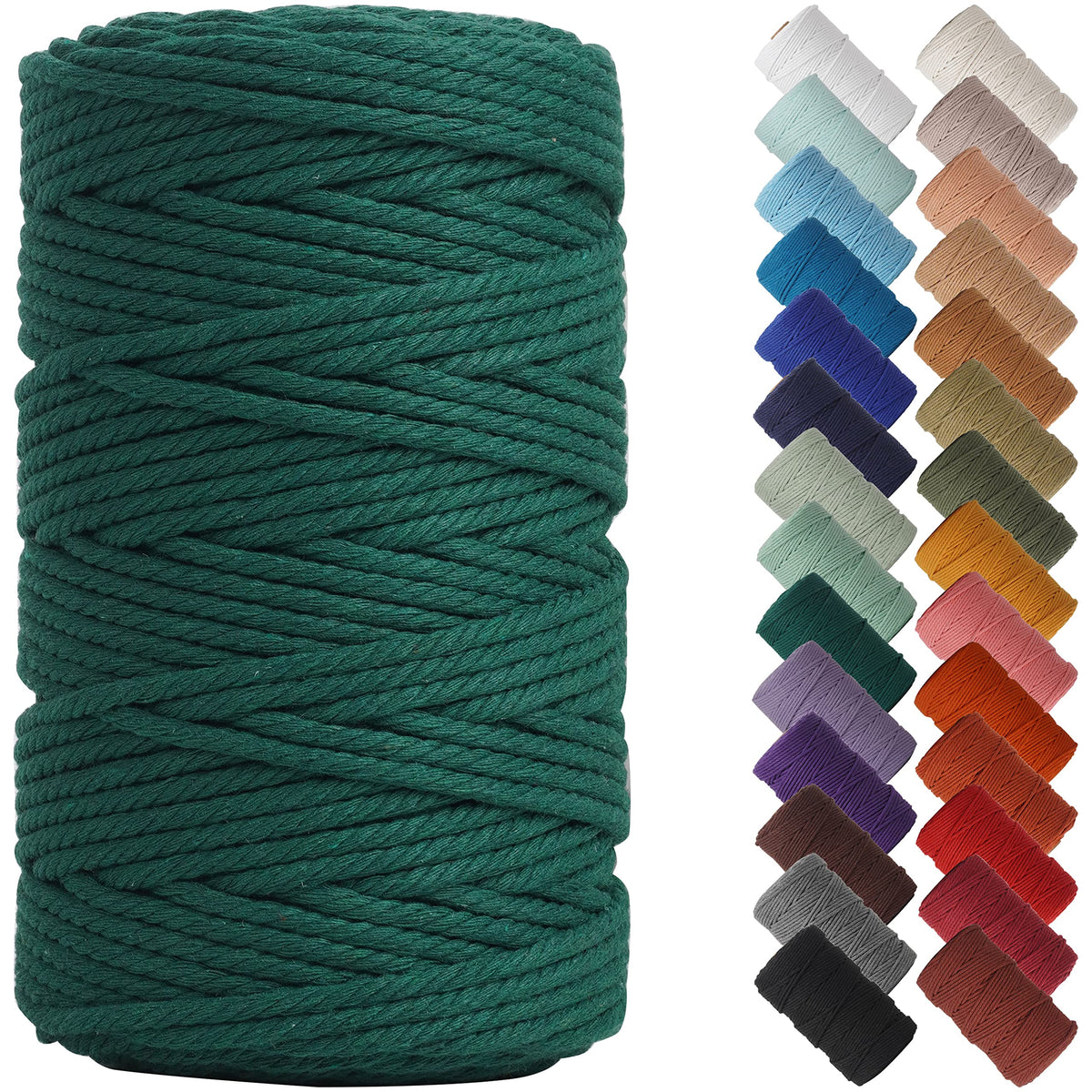 NOANTA Baby Blue Macrame Cord 3mm x 109yards, Cotton Rope Macrame Yarn Jansha Store