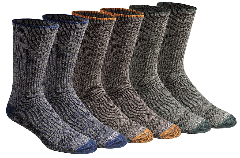 Dickies crew socks in a multi-pair pack, showing several folded pairs stacked together