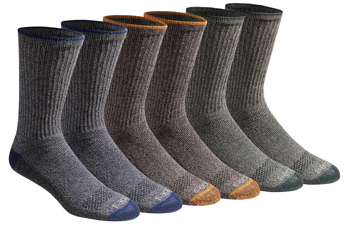 Dickies crew socks in a multi-pair pack, showing several folded pairs stacked together