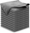 USANOOKS Microfiber Cleaning Cloth Grey - 12 Pcs (12.5"x12.5") - High Performance - 1200 Washes, Ultra Absorbent Microfiber Towel Weave Grime & Liquid for Streak-Free Mirror Shine - Car Washing Cloth Jansha Store