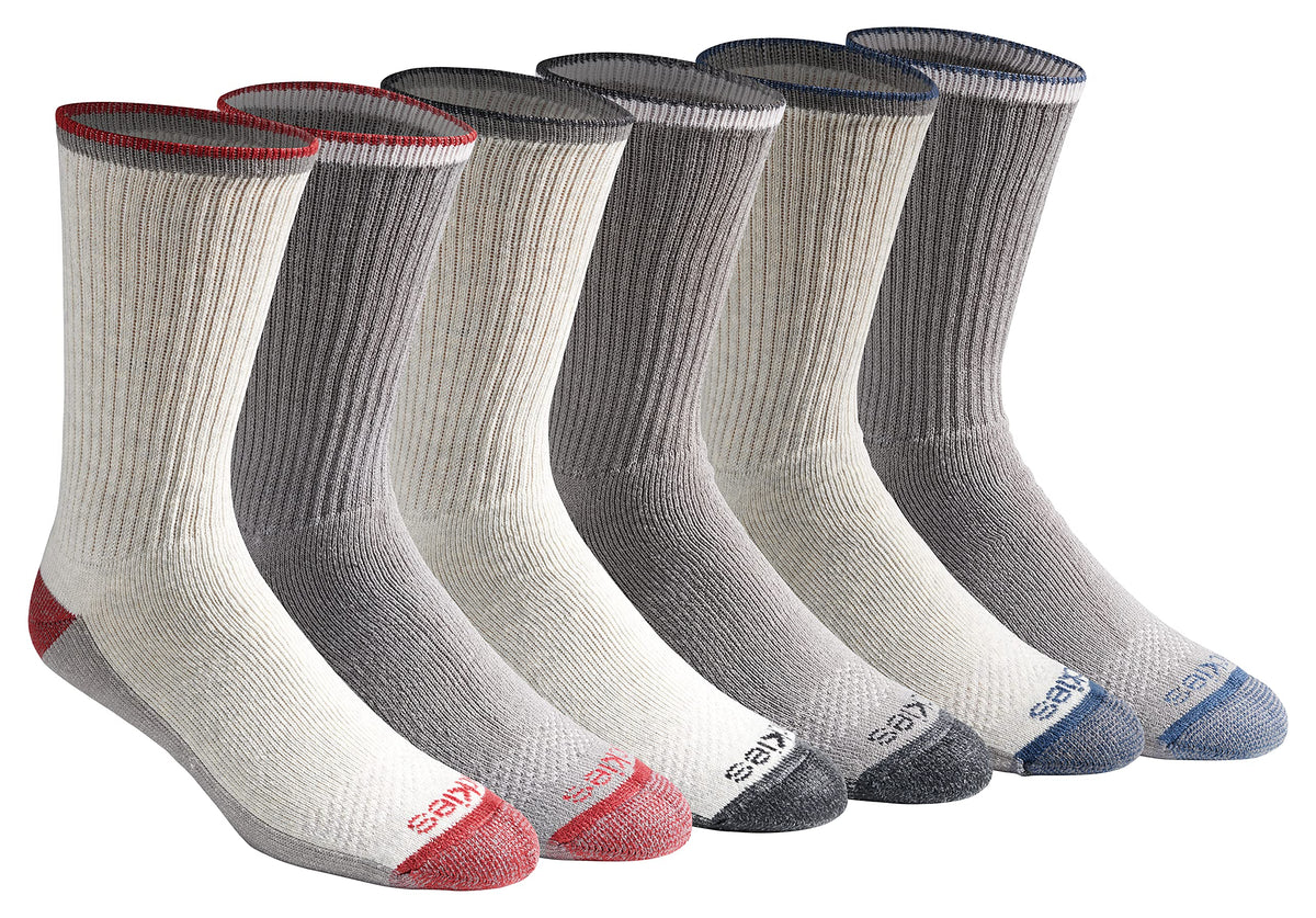 Close-up of Dickies Dri-tech crew sock cuff with stretch band and knit pattern
