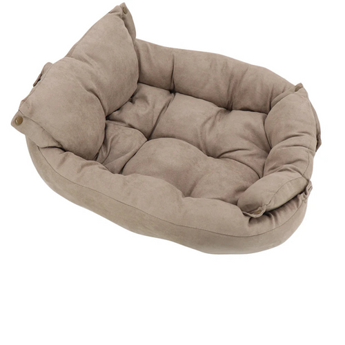 3-in-1 Multifunction Dog And Cat Bed Soft Cotton Convertible Pet Mat Brown-0