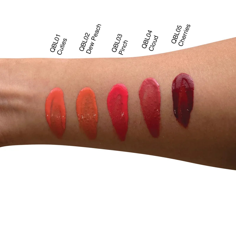 Liquid Face Cheek Blush in Pinch shade, showing the bottle and a soft pink swatch on skin