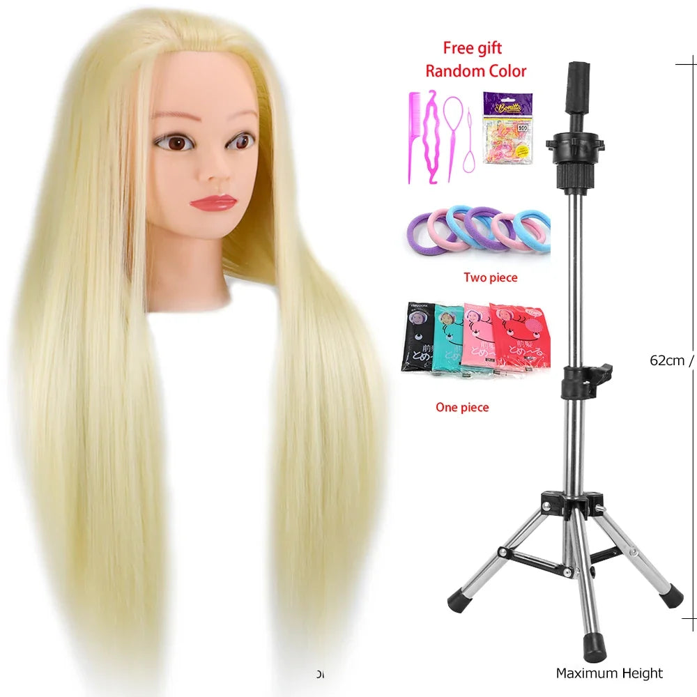 Mannequin Head With Synthetic Hair For Styling-13