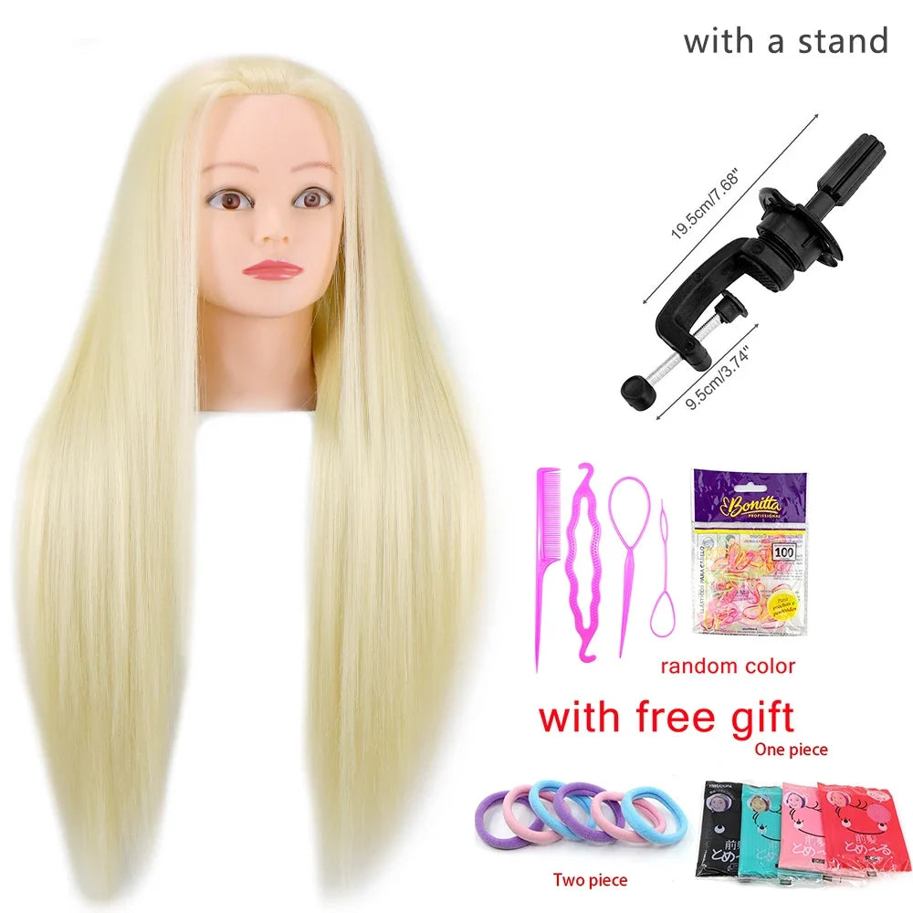 Mannequin Head With Synthetic Hair For Styling-7