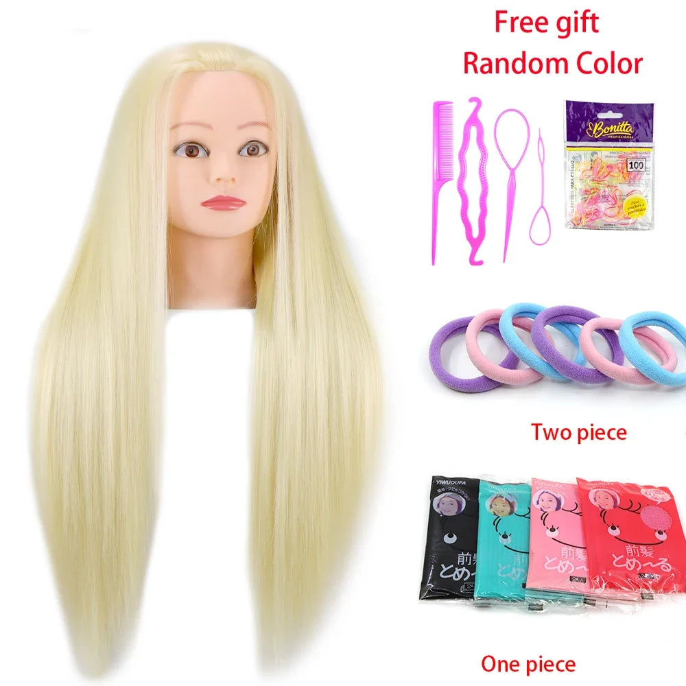 Mannequin Head With Synthetic Hair For Styling-10