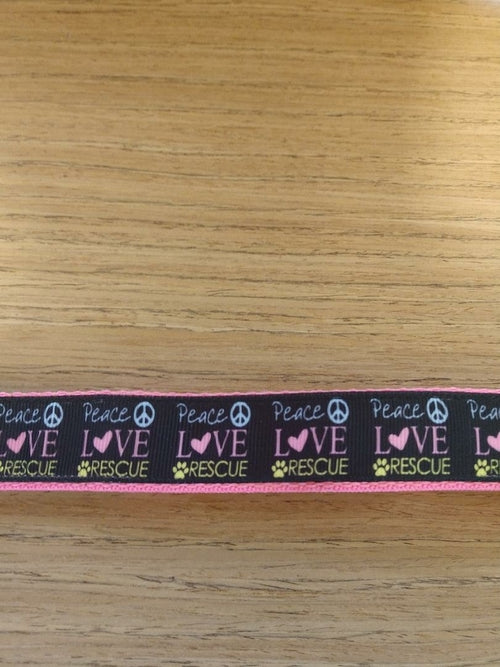 Collar/ Large/ Medium/ Peace Love and Rescue Pink Jansha Store