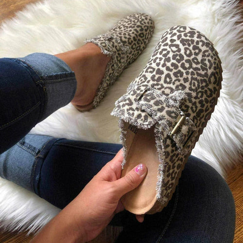 Flat Heel Round Toe Canvas Loafer Women's Vintage Clogs Jansha Store