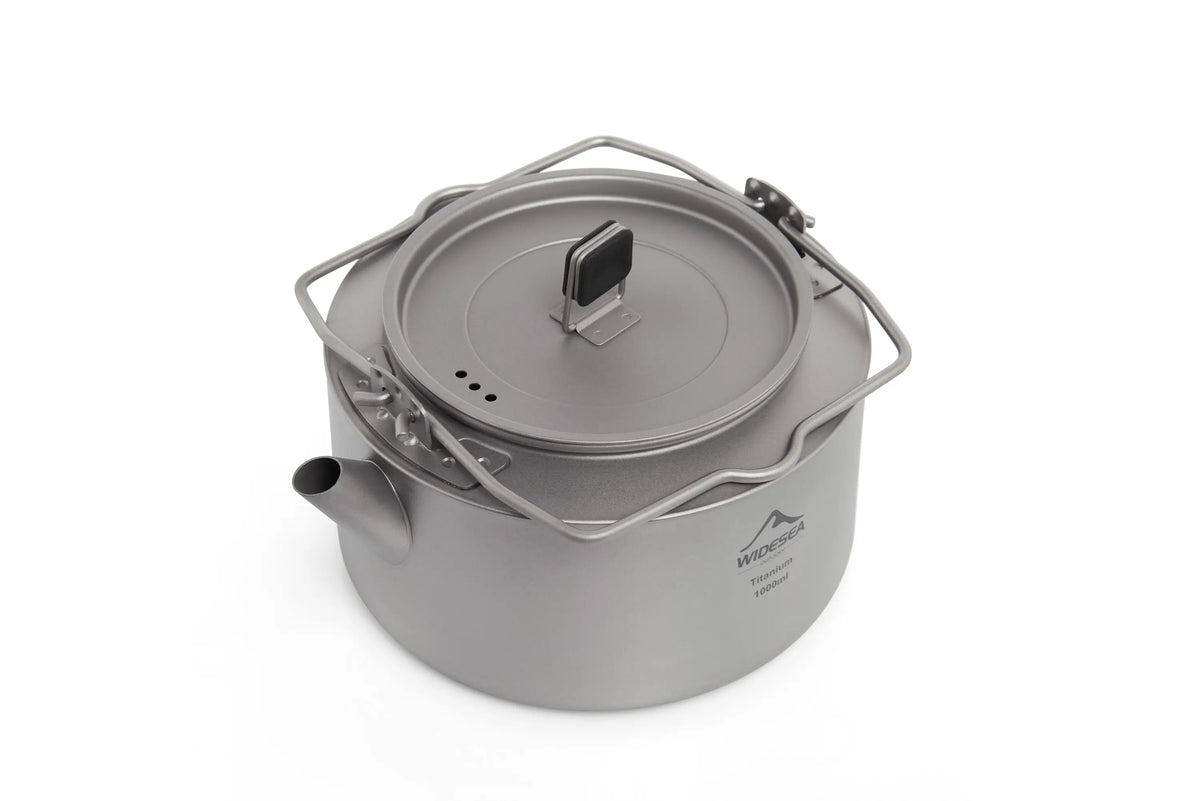 Ultralight Titanium Camping Kettle Outdoor Tea & Coffee Pot Grey-0