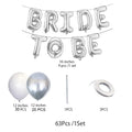 63-Piece Silver White Bride To Be Balloon Set: Bridal Bachelor Party Decorations-0