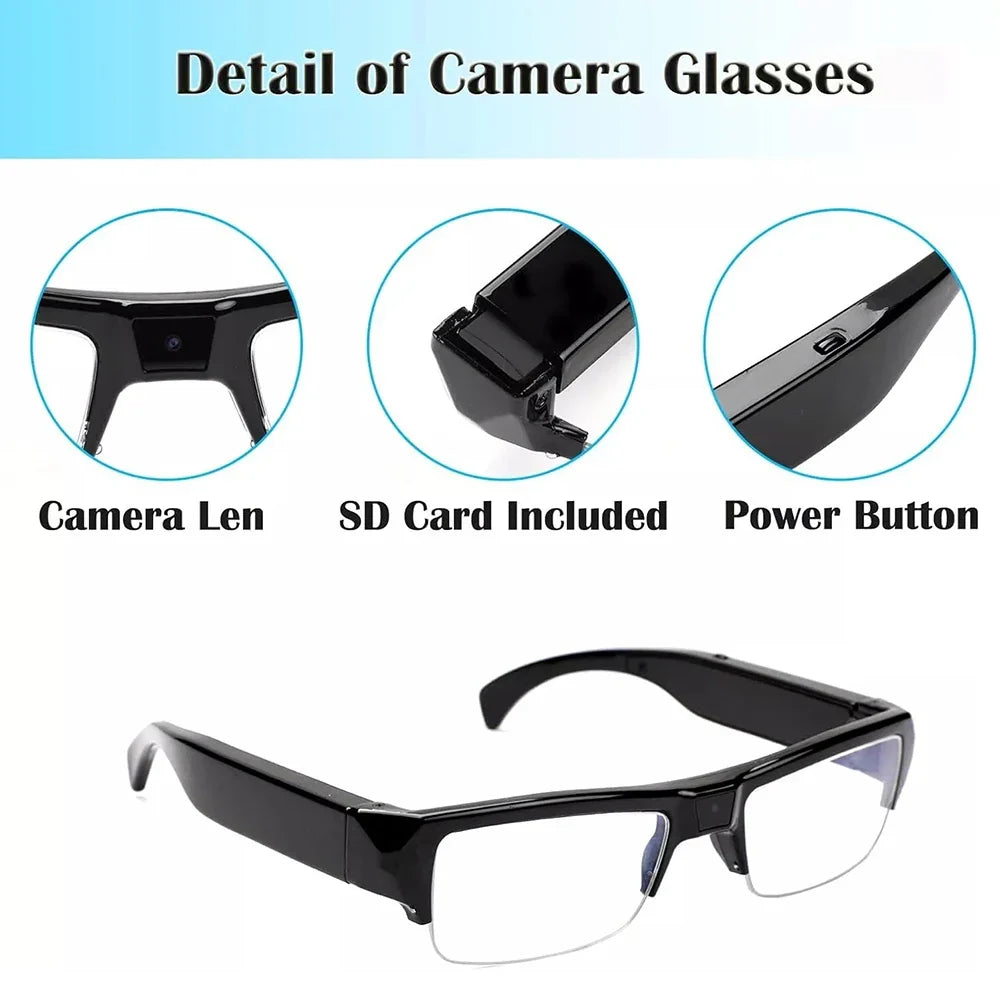 1080P HD Mini Camera Glasses Wearable DVR Video Recorder Black-2