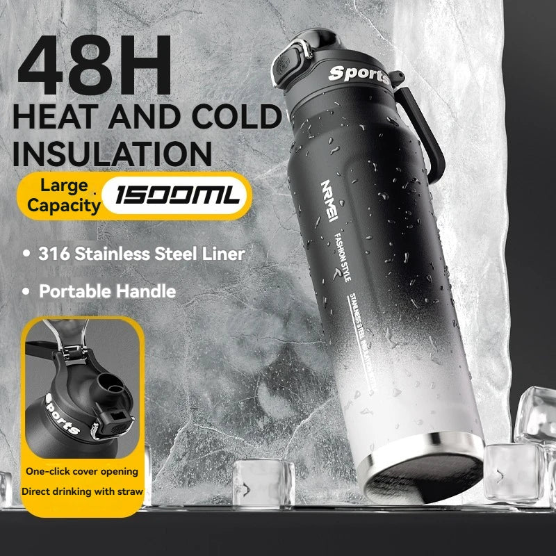 1.5L Insulated Water Bottle Black-3