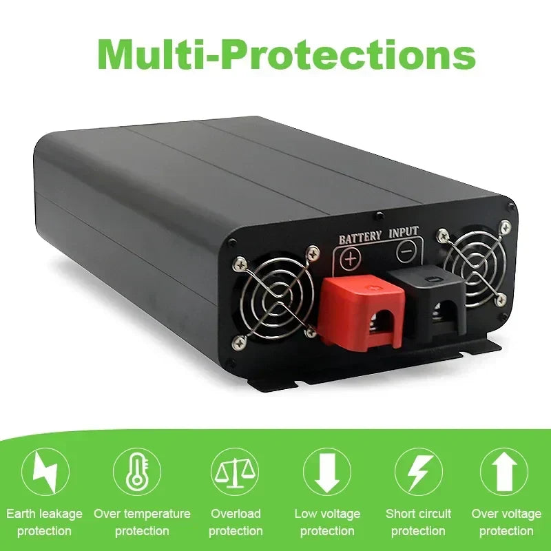 2000W Pure Sine Wave Inverter 12V to 220V DC-AC Converter-2