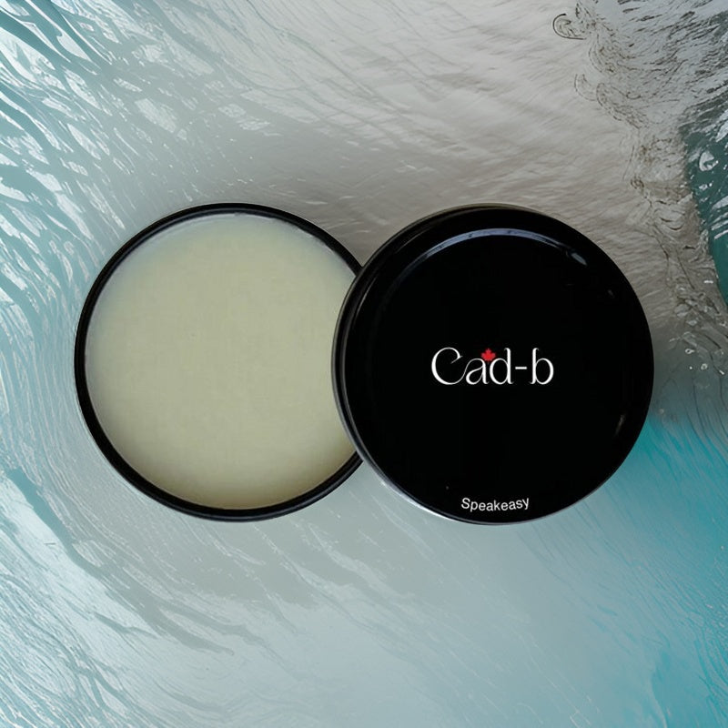 Speakeasy solid cologne tin with a vegan balm formula for men