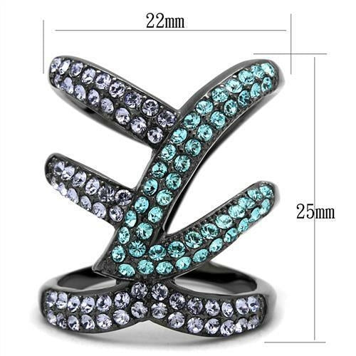 TK2766 - IP Light Black  (IP Gun) Stainless Steel Ring with Top Grade Jansha Store
