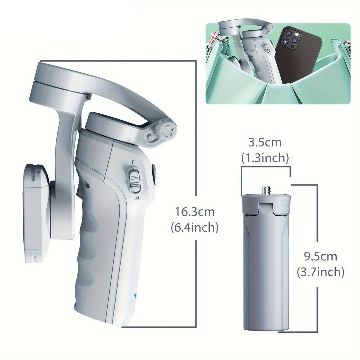 3-Axis Selfie Stick Stabilizer with LED & Face Tracking-1