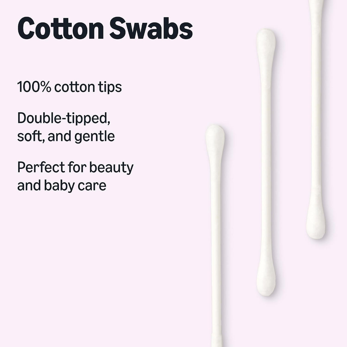 Amazon Basics Double-Tipped Cotton Swabs for Personal Hygiene and Baby Care, Cotton, Versatile, 500 Count - Jansha Store