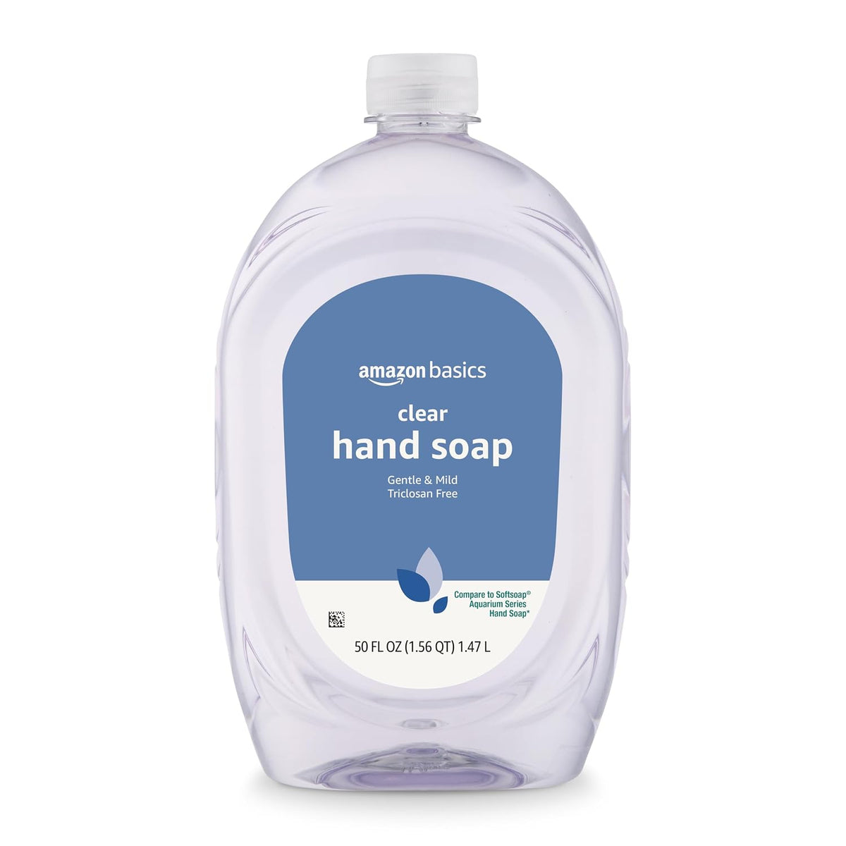 Amazon Basics Gentle & Mild Clear Liquid Hand Soap Refill, Triclosan-Free, Dermatologist-Tested, pH Balanced, Cruelty-Free, 50 Fluid Ounces, 1-Pack (Previously Solimo) - Jansha Store