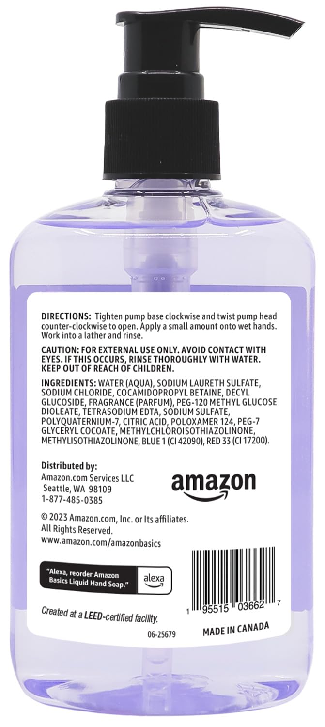 Amazon Basics Gentle & Mild Clear Liquid Hand Soap Refill, Triclosan-Free, Dermatologist-Tested, pH Balanced, Cruelty-Free, 50 Fluid Ounces, 1-Pack (Previously Solimo) - Jansha Store