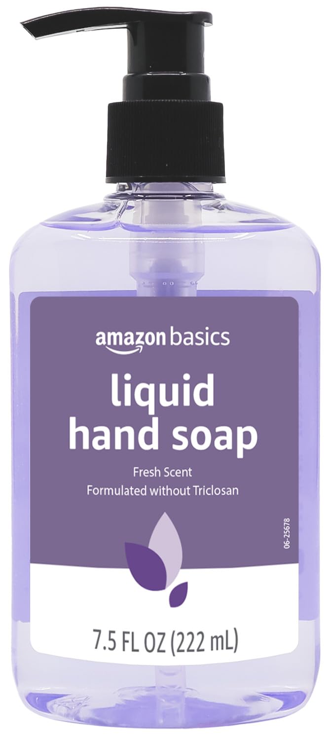 Amazon Basics Gentle & Mild Clear Liquid Hand Soap Refill, Triclosan-Free, Dermatologist-Tested, pH Balanced, Cruelty-Free, 50 Fluid Ounces, 1-Pack (Previously Solimo) - Jansha Store