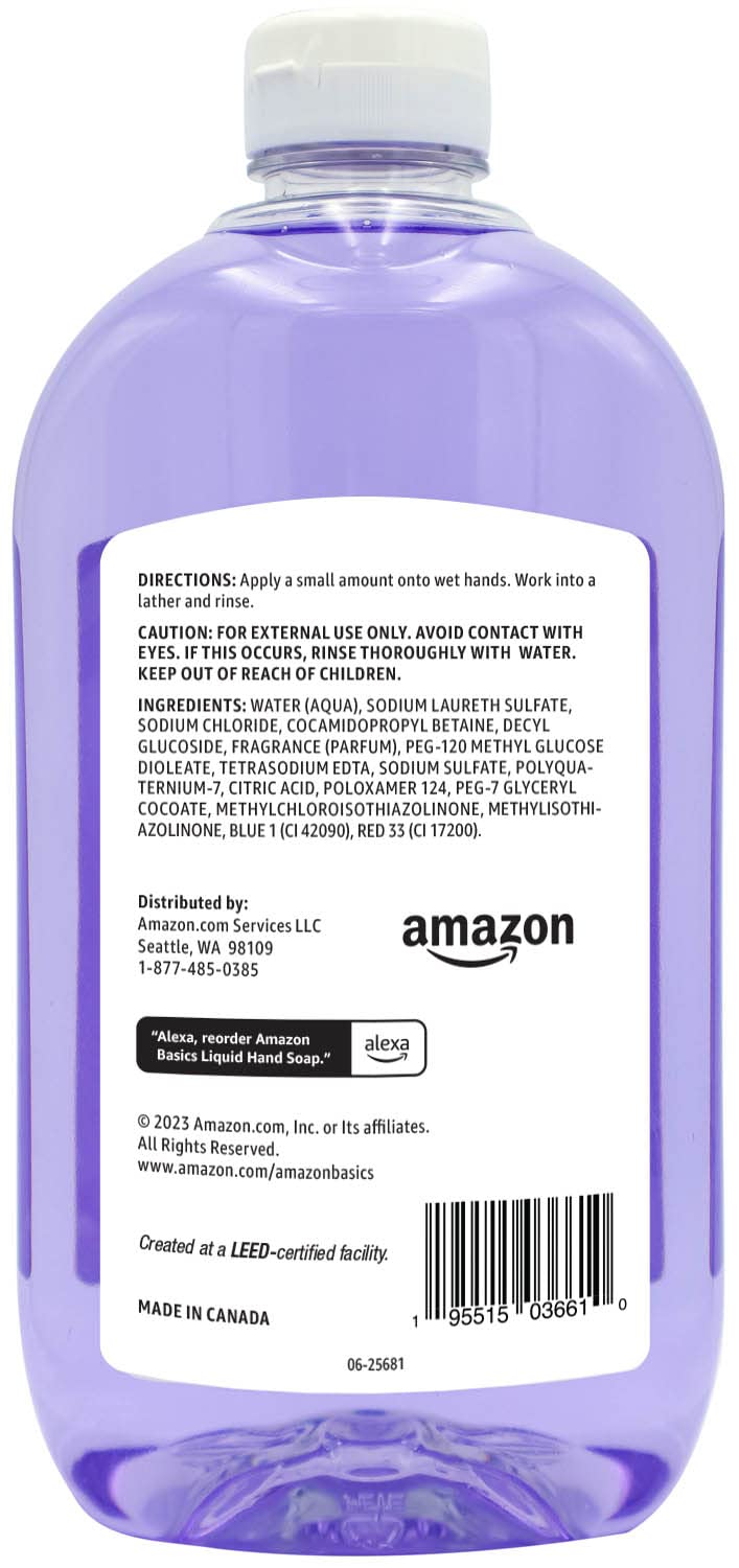 Amazon Basics Gentle & Mild Clear Liquid Hand Soap Refill, Triclosan-Free, Dermatologist-Tested, pH Balanced, Cruelty-Free, 50 Fluid Ounces, 1-Pack (Previously Solimo) - Jansha Store