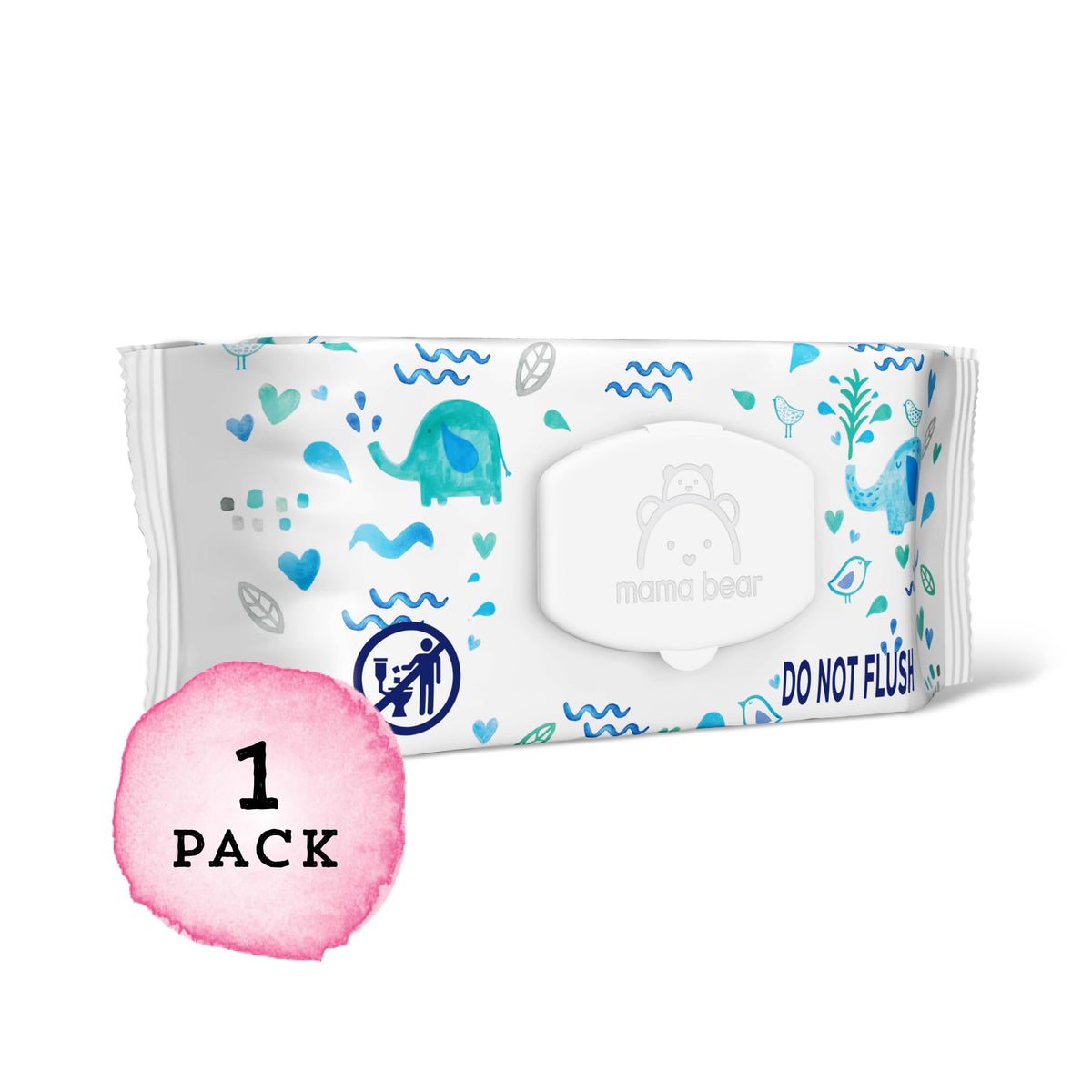 Amazon Brand - Mama Bear 99% Water Baby Wipes, Hypoallergenic, Fragrance Free,72 Count (Pack of 6) - Jansha Store